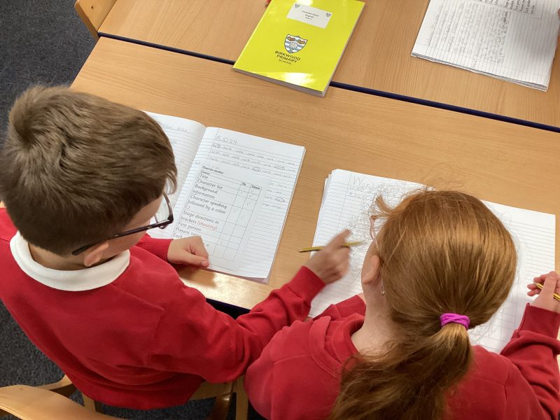 Peer assessing Birkwood Primary School